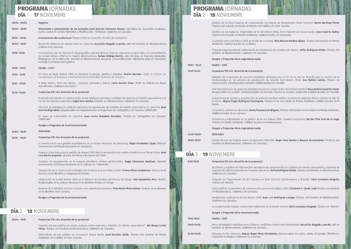Hoy continuamos en las Jornadas Conmemorativas del XX Aniversario de  la Red Natura en #Canarias 

Recuerden que pueden seguirlo en directo a través de Facebook y YouTube. Aquí les dejamos los enlaces 👇🏽👇🏽

fb.me/e/1pCcNeWFb

youtu.be/IOje20S4eTE