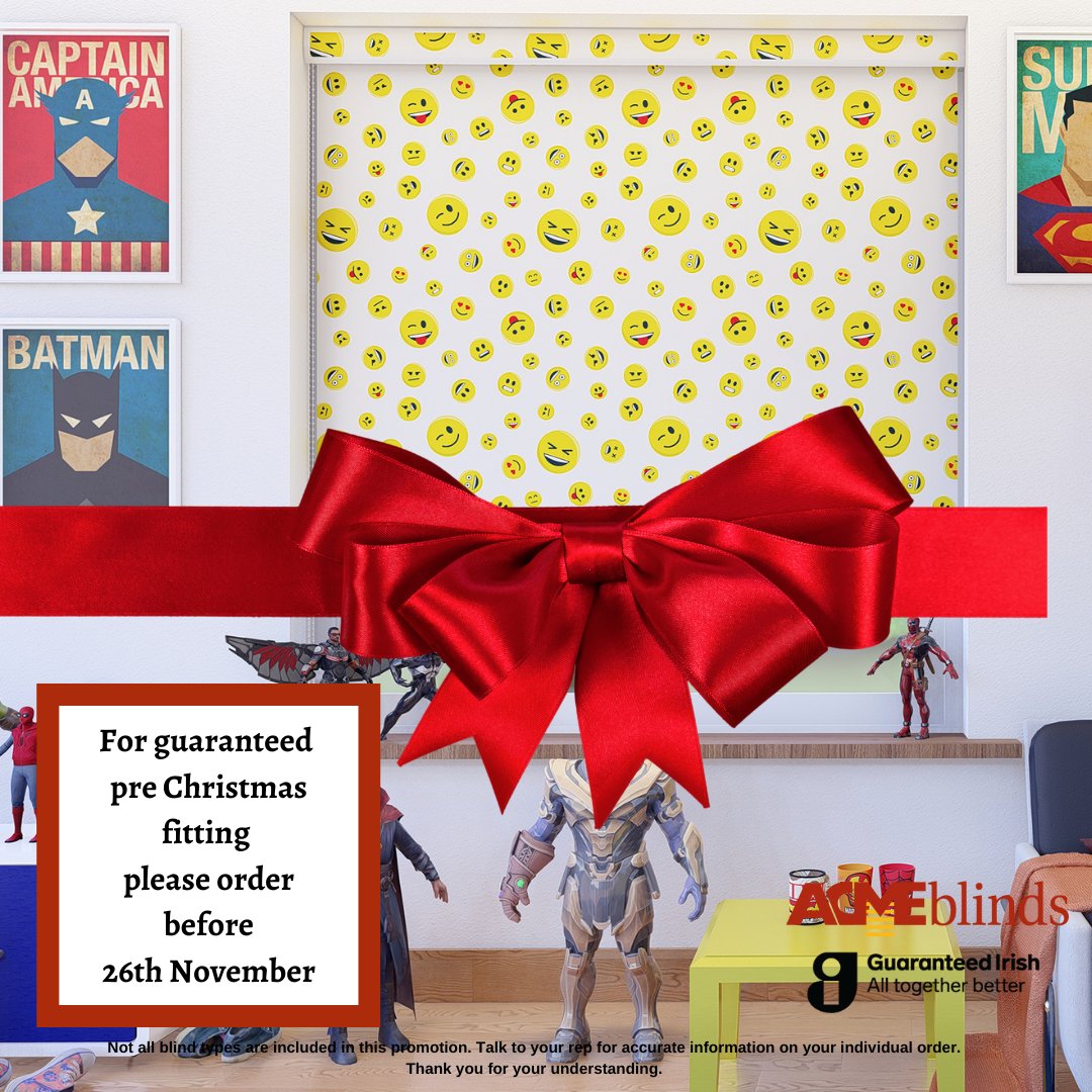 AcmeBlinds_Irl's tweet image. Order your blinds before Nov 26th to be fitted in time for Christmas. #createyourhome #windowblinds #christmas #interiordesign #guaranteedirish 🎅