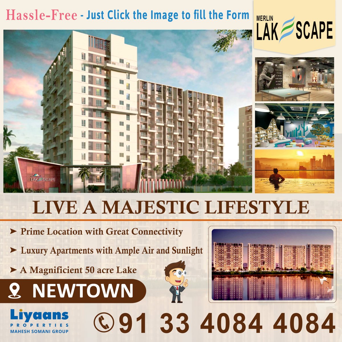 Apartments provides #best #amenities with #lush #landscape #surroundings to make #lifestyle more #enjoyable in #Newtown. Hurry up! Call now 913340844084 
#MerlinLakescape #Flatsinkolkata #PropertyinNewtown #LiyaansProperties #MaheshSomani