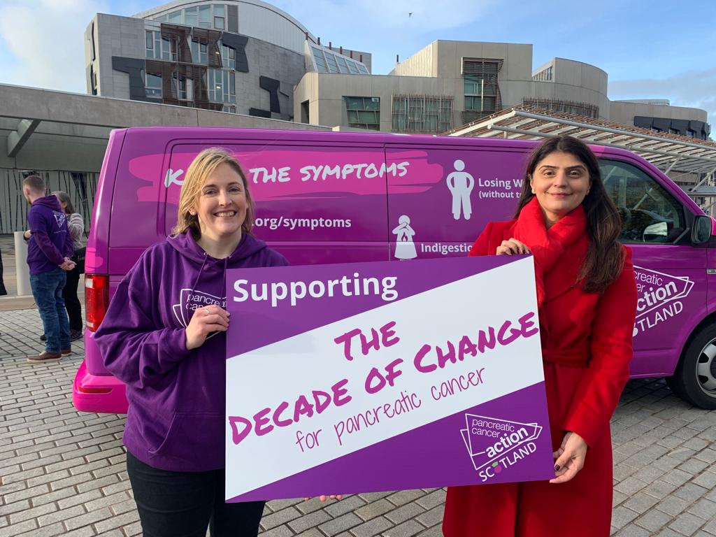 DrPamGosal's tweet photo. It was great to meet @pancanscot at the Scottish Parliament today to mark #PancreaticCancerAwarenessMonth.
I am proud to support the campaign to raise awareness and to educate people about pancreatic cancer. #ItsAboutTime #PanCanVan #decadeofchange https://t.co/0Oh9uD8kXS