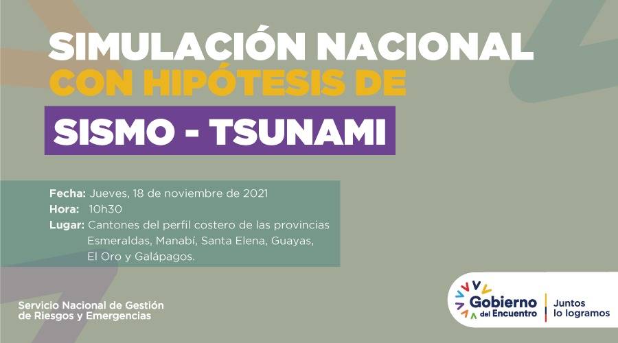 Simulación Nacional con hipótesis de sismo-tsunami se realizará hoy en el perfil costero. 

ow.ly/m7IU30s10BN

#SimulaciónEc