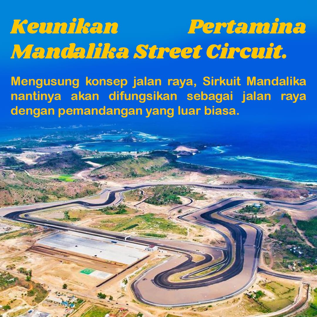 Sirkuit Mandalika unik banget, selain digunakan untuk trek balap  juga di fungsikan untuk jalan raya. #CircuitPertaminaMandalika