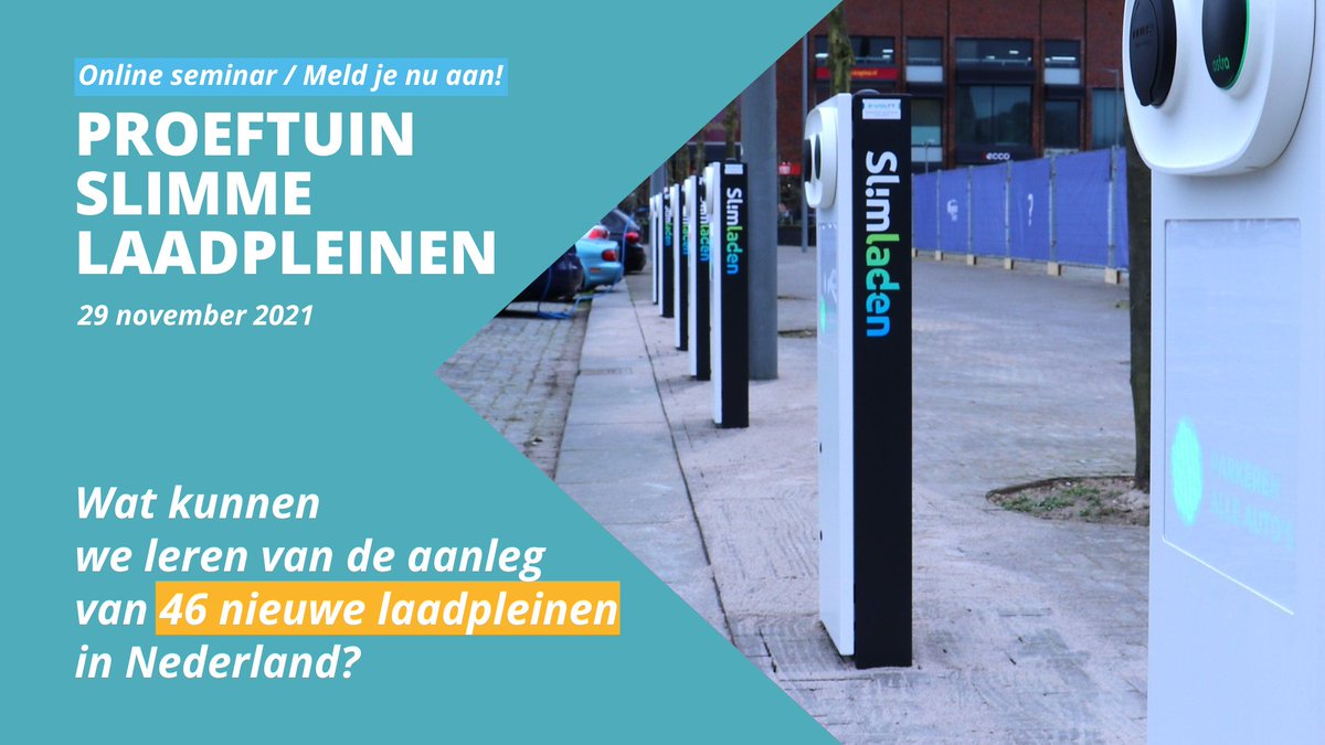 Wat kunnen we leren van de aanleg van 46 nieuwe laadpleinen? Om de ervaringen en geleerde lessen uit de realisatiefase van de Proeftuin Slimme Laadpleinen met elkaar te delen, organiseert NKL op 29 november een online seminar! Meld je nu aan: nkl-kennisloket.nl/aanmelden-semi…