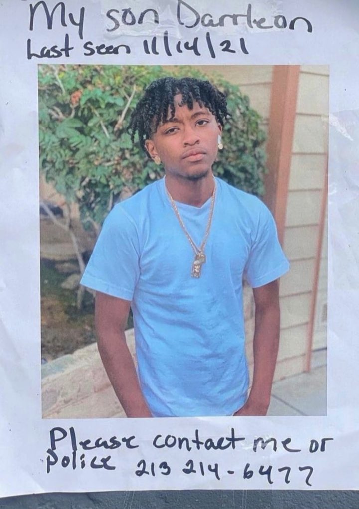 SweetPea1636's tweet photo. Darleon is still missing from the Los Angeles area.
Suffers from mental illness, family ask you not approach him instead contact his Mother or authorities….
#missing #missingblackteen #missingblackmen https://t.co/KpukF2z76w