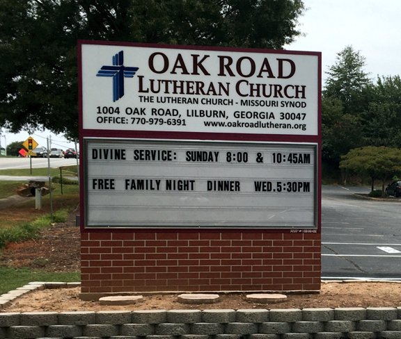 Signs__Plus's tweet image. Congratulations Oak Road Lutheran Church on your new changeable copy sign! Thank you for choosing Signs Plus!