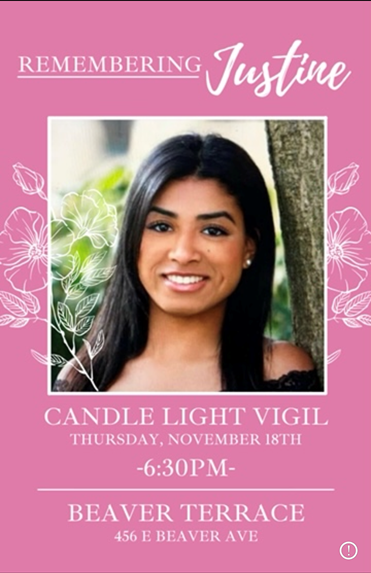 Candlelight vigil to be held tonight @ 6:30 PM. Please consider joining, as the Penn State community remembers and honors Justine.