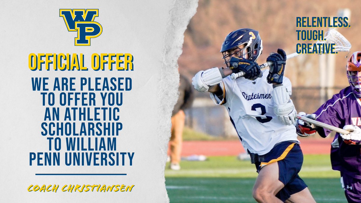 Max_Barr18's tweet photo. After a great conversation with Coach Christiansen I am excited to have receive an offer to play lacrosse at William Penn University!!! @StatesmenMLAX https://t.co/WSRyF47zqq