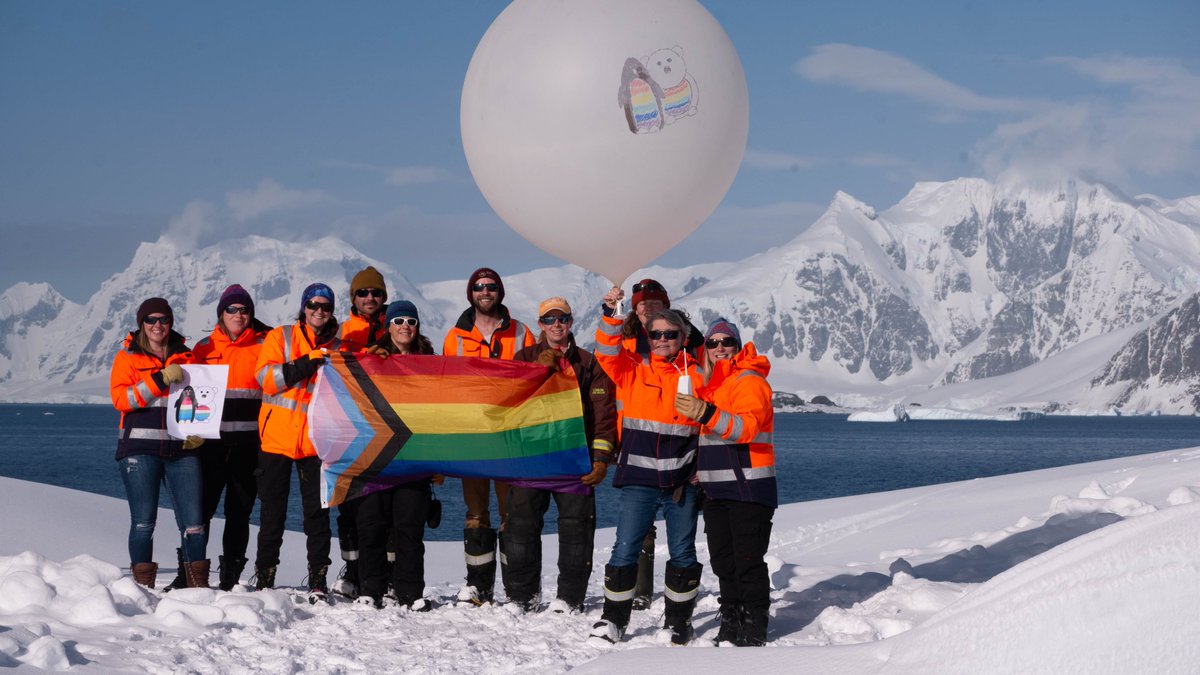 Happy #PolarPrideDay and #LGBTQinSTEM Day from Rothera #Antarctica. Great representation of @BAS_News science, operations and support staff!