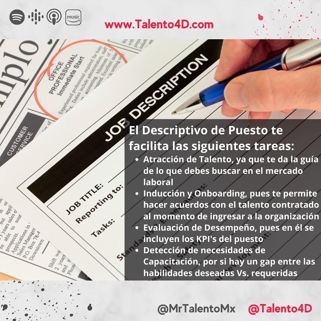 Talento4D's tweet photo. ¿Piensas que redactar un Descriptivo de Puesto es muy complicado y que sólo un experto en RH puede hacerlo? En el episodio 53 de #Talento4D rompemos ese mito al brindarte una metodología simple y clara para hacer los tuyos.
#Business #RRHH  #DescriptivoDePuesto #JobDesription https://t.co/RgijvPUzhE