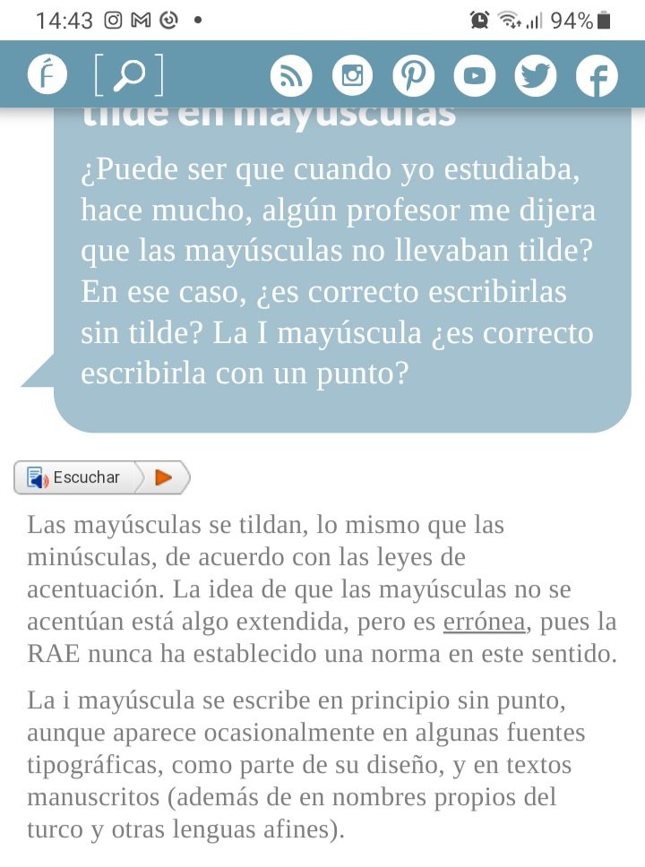 RocioJodarP's tweet photo. #MejorContigo No, nunca hubo regla que eximiera de tildar las mayúsculas, como bien dice @Fundeu . https://t.co/Mn128G4GNi