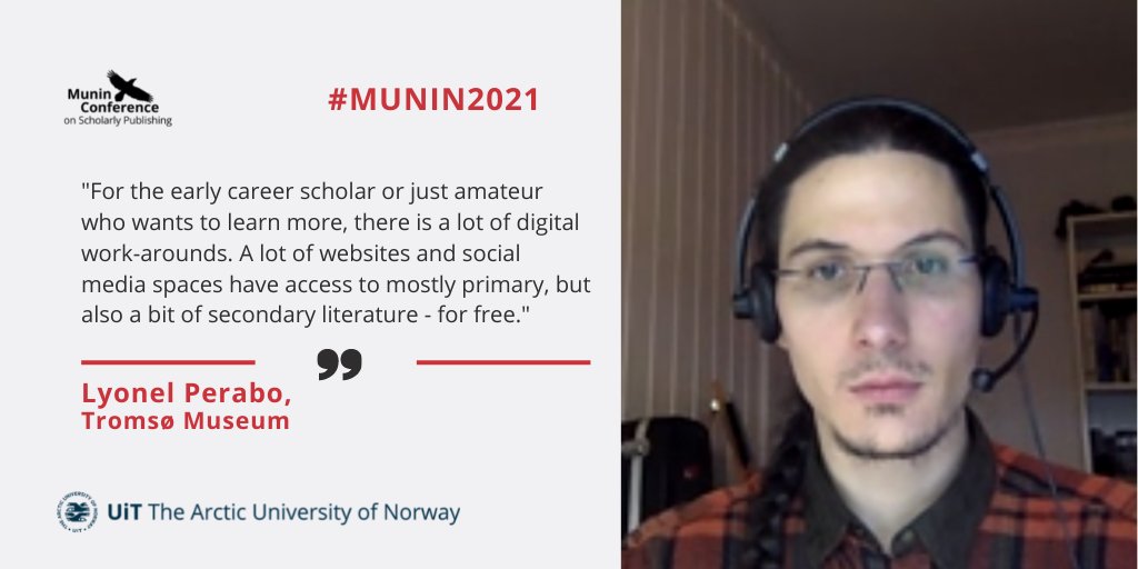 Speaker Lyonel Perabo and quote “For the early career scholar or just amateur who wants to learn more, there is a lot of digital work-arounds. A lot of websites and social media spaces have access to mostly primary, but also a bit of secondary literature / for free.”