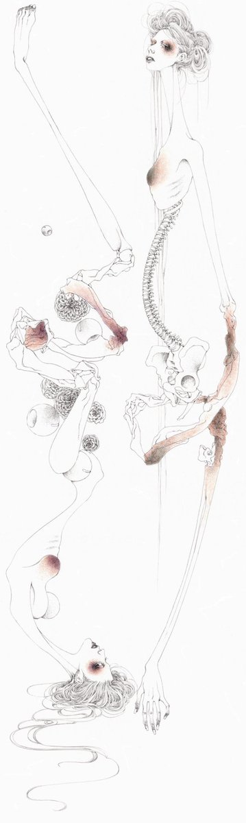 丸ペンと墨、部分的にパステルや鉛筆や水彩です。
 #アナログ絵を流してアナログ民を増やそう
#ペン画 