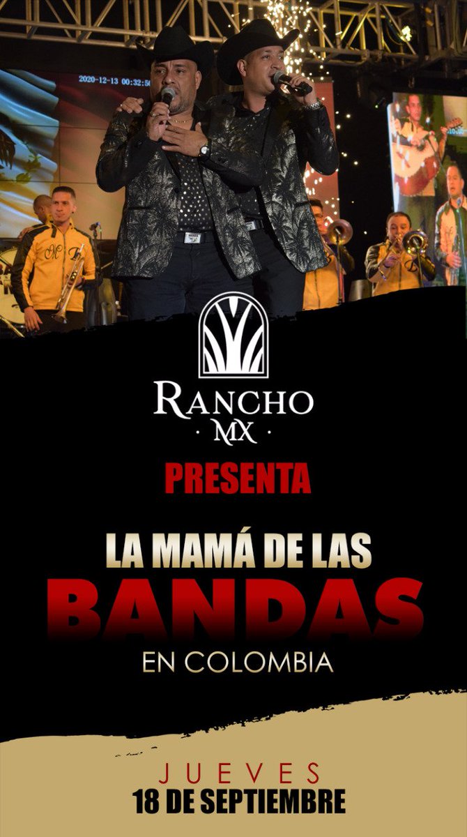 bandamboficial's tweet photo. No te puedes perder este desmadre Hoy 18 noviembre en Rancho MX #ranchomx  donde estará tu Banda Sinaloense favorita  la MB, abriendo el concierto de la Reina de la Tecnocarrilera  @Marbelle30 https://t.co/xrew24vfTm