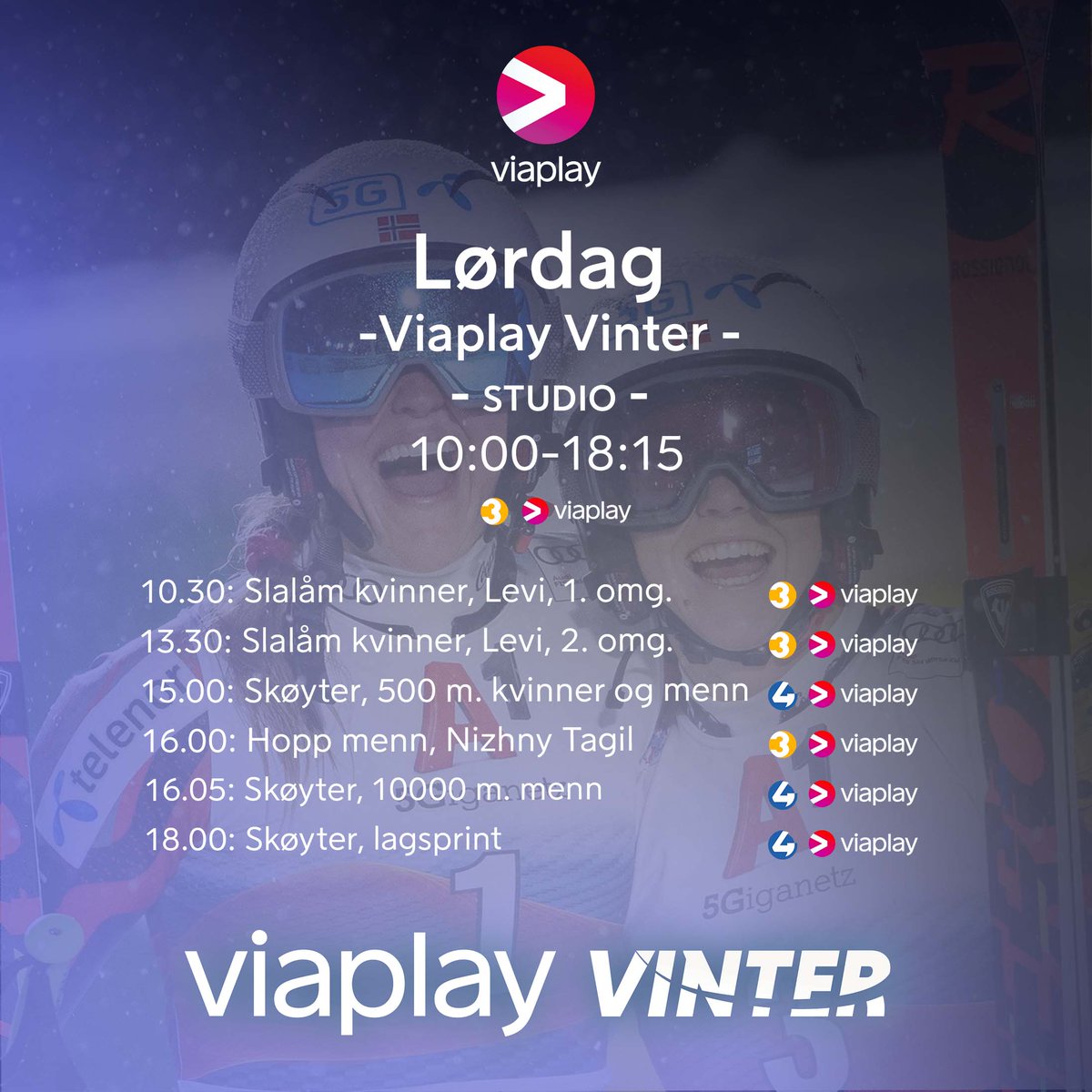 Viaplay Sport (NO) (@viaplaysport) on Twitter photo For første gang sender vi fra vårt splitter nye vinterstudio!
🗣: <a href="/snadderloffen/">Julie Strømsvåg</a>, Kjetil André Aamodt, Kajsa Vickhoff Lie, Vidar Løfshus <a href="/DyrhaugNiklas/">Niklas Dyrhaug</a> & <a href="/marenlundby/">Maren Lundby</a>.
🎙: <a href="/KasperWikestad/">Kasper Wikestad</a>, <a href="/Astjernen/">Andreas Stjernen</a>, <a href="/AndreasToft/">Andreas Toft</a>, Marius Arnesen, <a href="/EirikKoren/">Eirik Koren</a> & <a href="/HegeBokko/">Hege Bøkko</a> For første gang sender vi fra vårt splitter nye vinterstudio!
🗣: <a href="/snadderloffen/">Julie Strømsvåg</a>, Kjetil André Aamodt, Kajsa Vickhoff Lie, Vidar Løfshus <a href="/DyrhaugNiklas/">Niklas Dyrhaug</a> & <a href="/marenlundby/">Maren Lundby</a>.
🎙: <a href="/KasperWikestad/">Kasper Wikestad</a>, <a href="/Astjernen/">Andreas Stjernen</a>, <a href="/AndreasToft/">Andreas Toft</a>, Marius Arnesen, <a href="/EirikKoren/">Eirik Koren</a> & <a href="/HegeBokko/">Hege Bøkko</a>