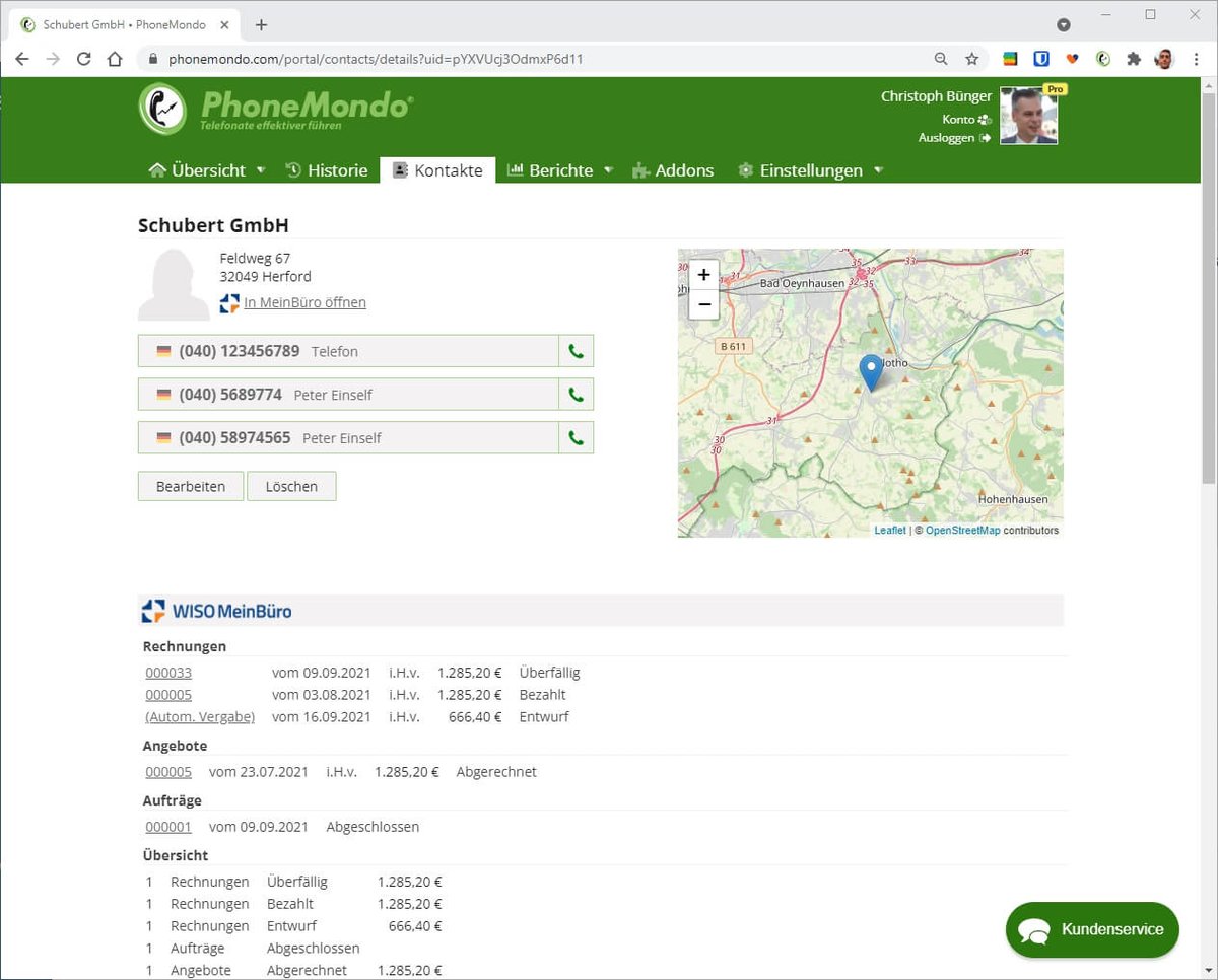 PhoneMondo's tweet photo. Ganz neu: das PhoneMondo Addon für WISO MeinBüro Web!
Damit werden Kundendaten, Rechnungen, Angebote und Aufträge beim Anruf eines Kunden angezeigt 😎
Telefonnummern in MeinBüro sind klickbar und starten einen Anruf an den Kunden.

#PhoneMondo #wiso #meinbüro #integration #Buhl https://t.co/hZdfLsFynR
