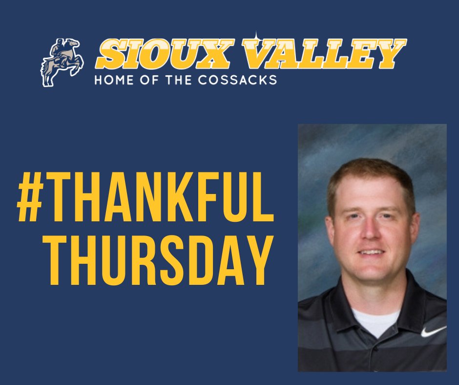 This #ThankfulThursday goes to Mr. Fast, an outstanding educator that builds connections with students and helps students see the connection of the content to their lives.  Mr. Fast also won the Class 11B Assistant Football Coach of the Year award this year!
#GoCossacks