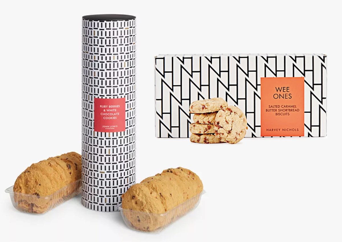 Taking the biscuit - is it me or does the #johnlewis biscuit packaging looks just like #harveynichols design