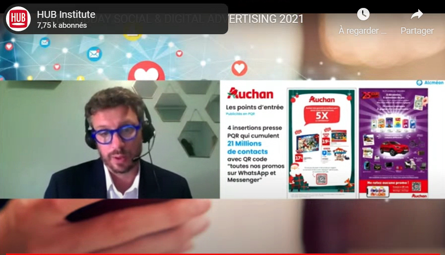 #Hubday Intéressante #digitalisation des prospectus papier (50% du budget #pub) chez <a href="/AUCHAN_France/">Auchan</a> via un #QRCode + #Whatsapp ou #Messenger avec <a href="/Alcmeon_repond/">Alcméon FR</a> : une vraie adoption, du temps passé + les gens reviennent dans leur conversation pour chercher le nouveau flyer.