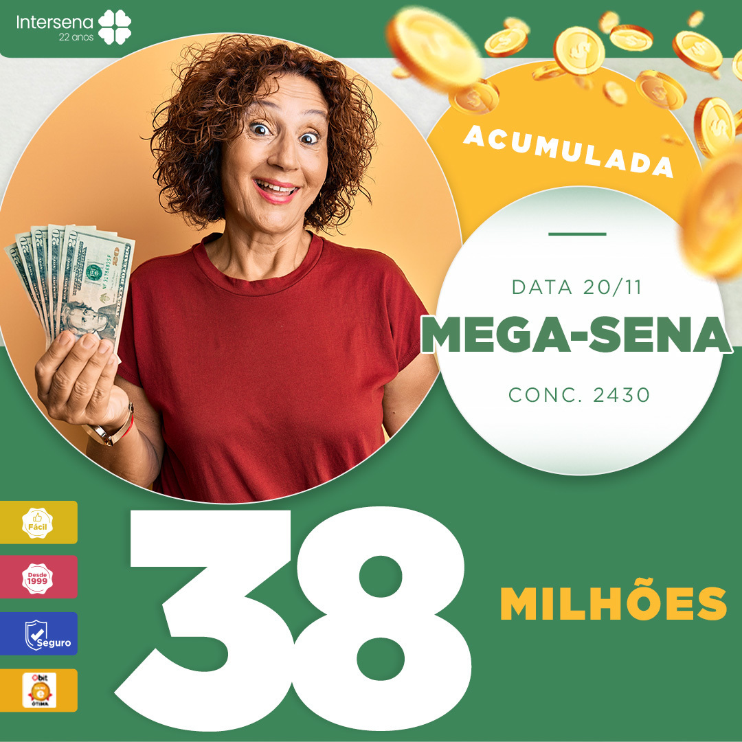 intersenaonline's tweet photo. Mega-Sena Acumulada 🗣

São R$38 Milhões esperando um ganhador. Será que você daria conta desse prêmio?

Não perca tempo e aposte com a Intersena, é prático, seguro e sem filas.

#Intersena #Loteria #MegaSena #MegaSenaAcumulada #Sorte #Prêmio #LoteriaOnline https://t.co/y9WkTB7R55