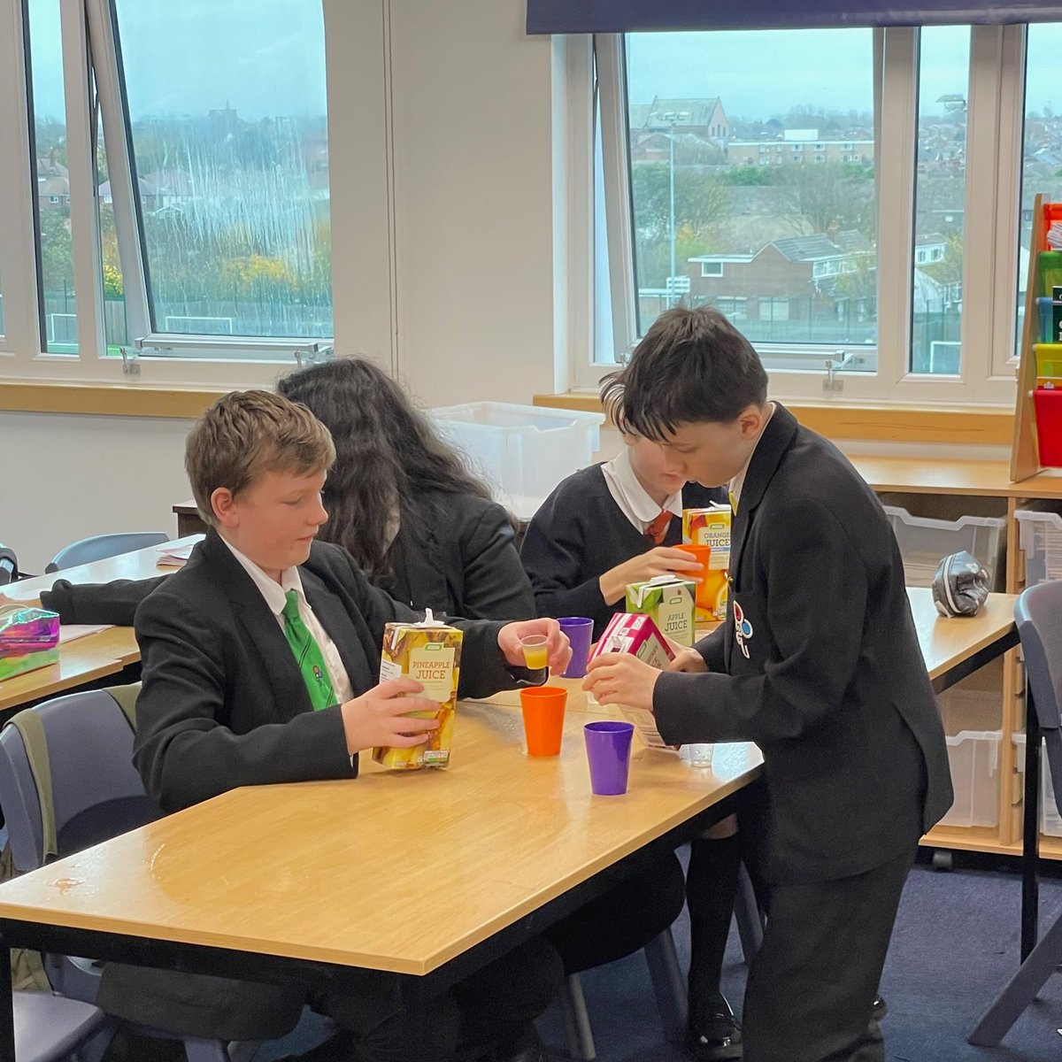 UnityBlackpool's tweet image. Year 8 have been making mocktails this morning to explore ratio. Cheers!