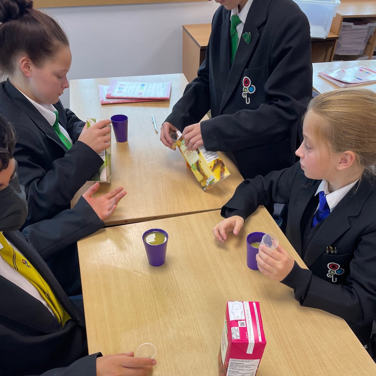 UnityBlackpool's tweet image. Year 8 have been making mocktails this morning to explore ratio. Cheers!