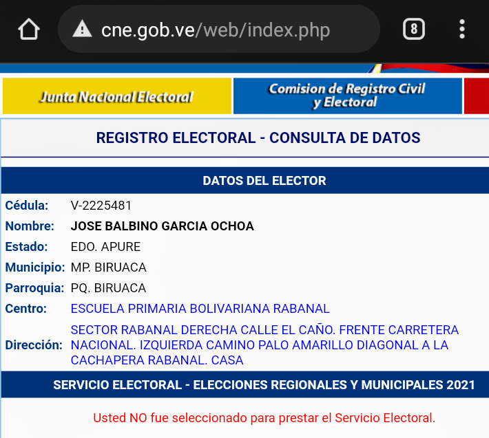 Jufraga12's tweet photo. Mi padre tiene 9 años de fallecido, no aparecía en el REP, había sido excluido, ahora aparece habilitado para votar el 21N.  No cesan los descaros, todo el CNE es un fraude.

@SebastianaB @UEenVenezuela @usembassyve @efigueredop @jguaido @edwardr74, @SecBlinken @ENRIQUEMARQUEZP https://t.co/NjsRtzpjPW
