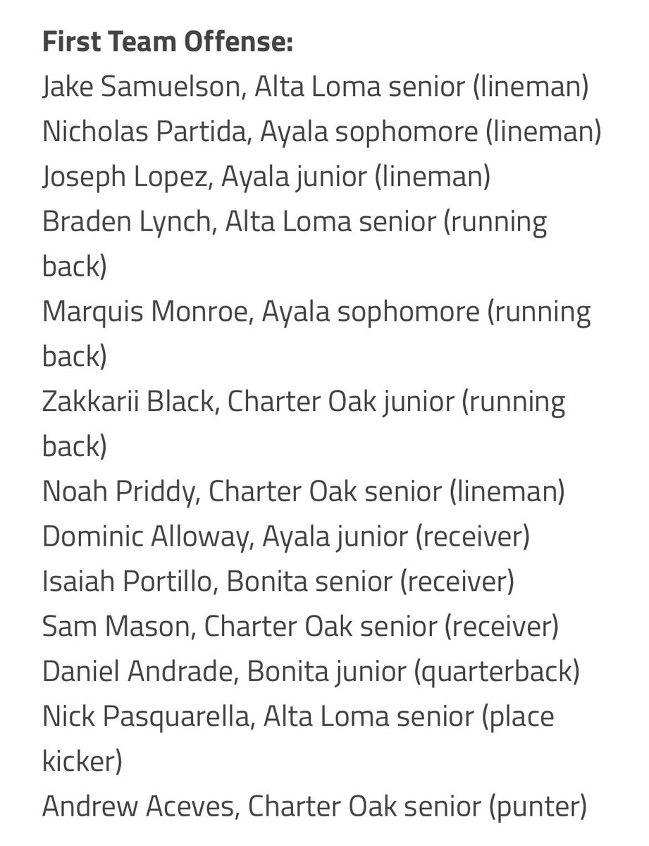 SamuelsonJake's tweet image. Honored to be named First Team Offense of the Mountain West League