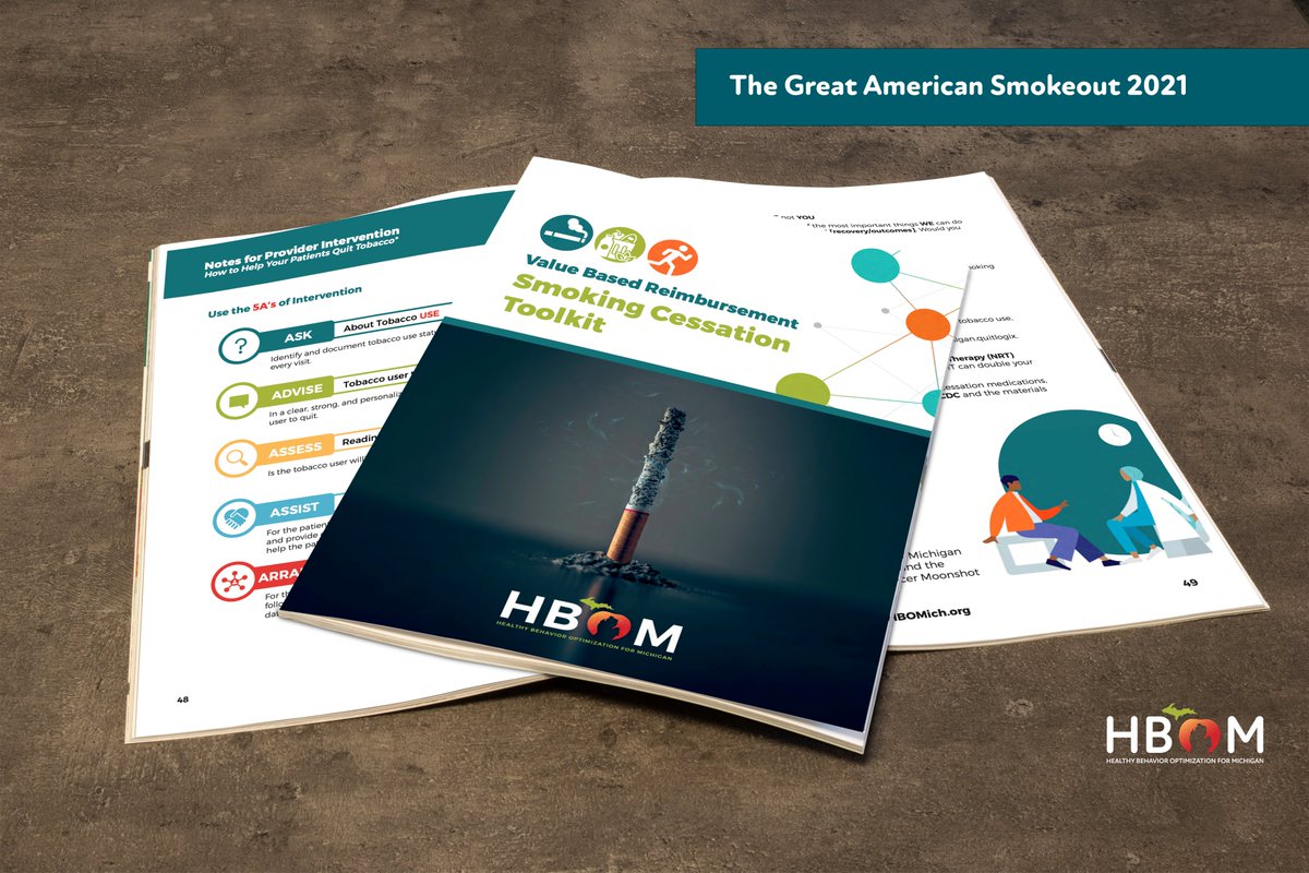 HBOM | Healthy Behavior Optimization for Michigan (@hbomich) on Twitter photo Hey #MedTwitter, today is the #GreatAmericanSmokeout! The biggest win you might have today (or any day) is to support your patients in their quit journey. For our <a href="/MichiganCQIs/">Michigan CQIs</a> members, here is a toolkit to help you help them michmed.org/NwMV8 Hey #MedTwitter, today is the #GreatAmericanSmokeout! The biggest win you might have today (or any day) is to support your patients in their quit journey. For our <a href="/MichiganCQIs/">Michigan CQIs</a> members, here is a toolkit to help you help them michmed.org/NwMV8