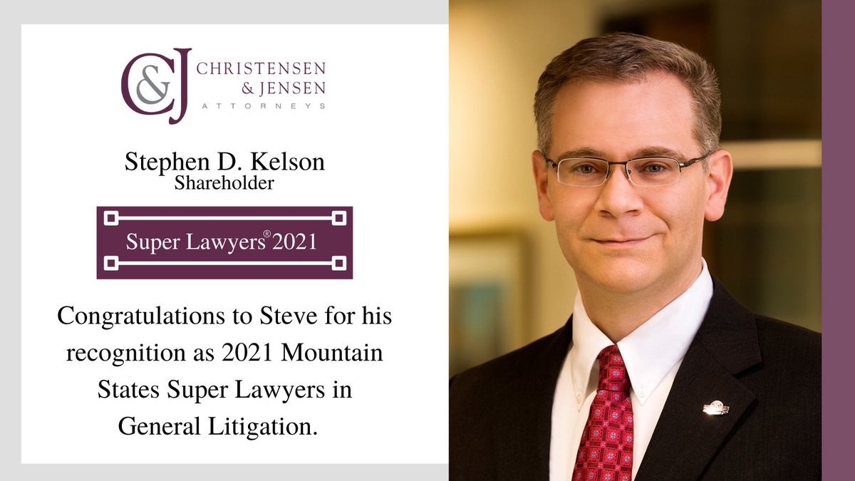 ChrisJenLaw's tweet photo. Stephen D. Kelson achieved @SuperLawyers status for his General Litigation practice. Great work, Steve! #litigation #lawyers 
You can find his list of Super Lawyers achievements here --> https://t.co/g4hYTiM5Jn https://t.co/mo6xGdwRZQ