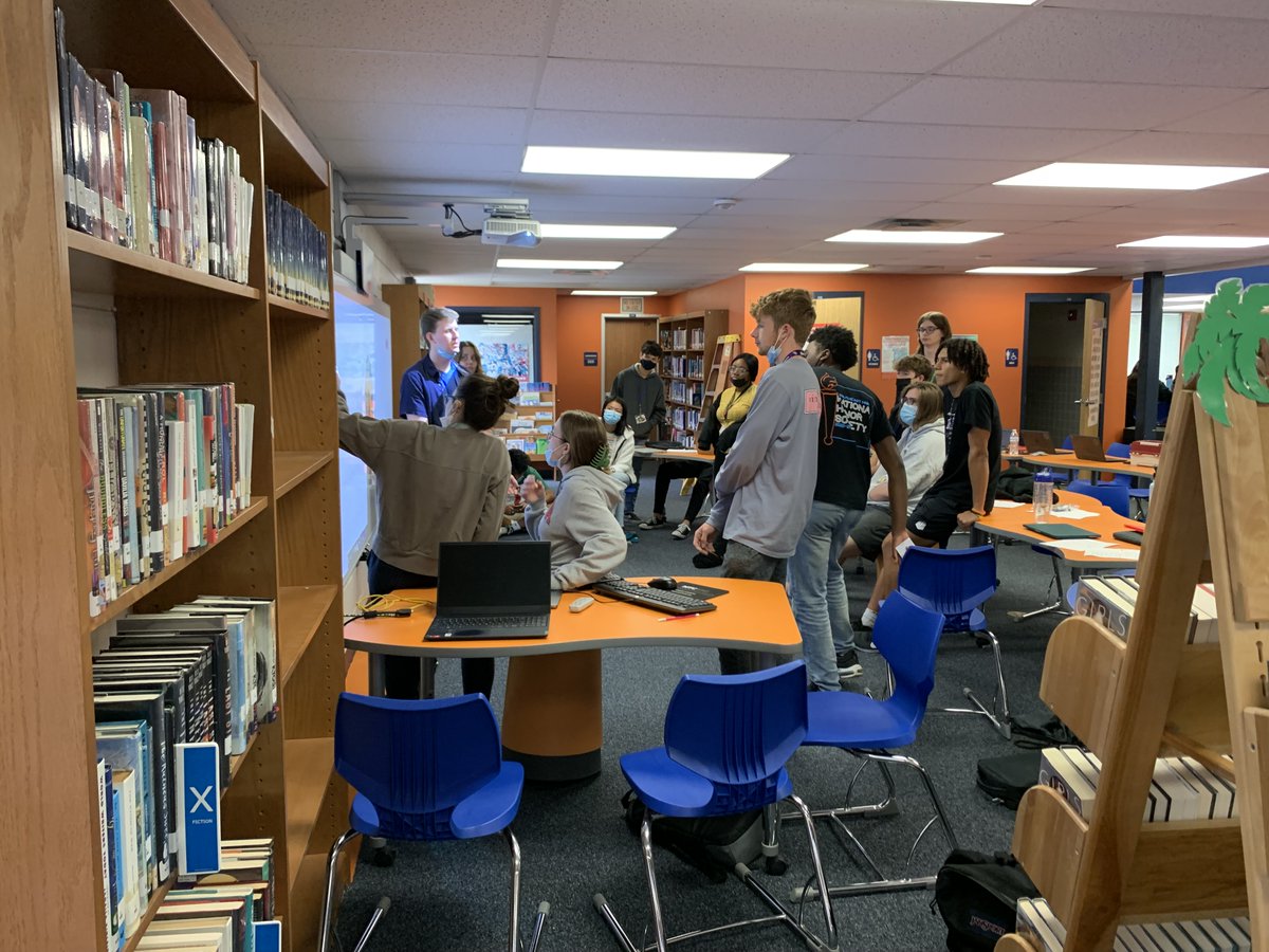 SehSeminoles's tweet photo. Today in the Media Center, our Junior and Senior IB students participated in their group 4 project where they must save civilization after a coronal mass ejection! #MeetSoutheast #WeManatee https://t.co/p9z4fv9917