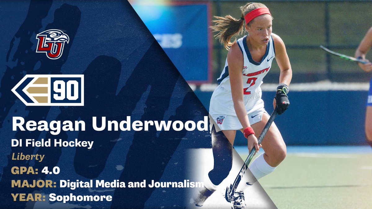 Reagan Underwood wins the Division I <a href="/NCAAFieldHcky/">NCAA Field Hockey</a> #Elite90 award!

The sophomore from <a href="/LibertyFH/">Liberty Field Hockey</a> holds a 4.0 GPA in digital media and journalism.