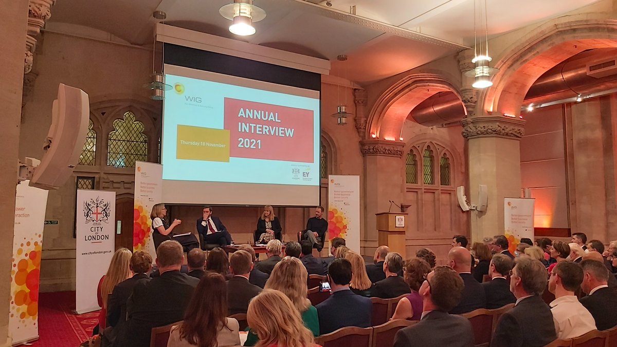 wiguk's tweet photo. It’s fantastic to see so many people joining us this evening for our Annual Interview, both in-person and virtually. @Sarah_Montague leads the discussion with Simon Case, @Alicegast and @Steve_Murrells #WIGInterview https://t.co/nyesPyiqPi