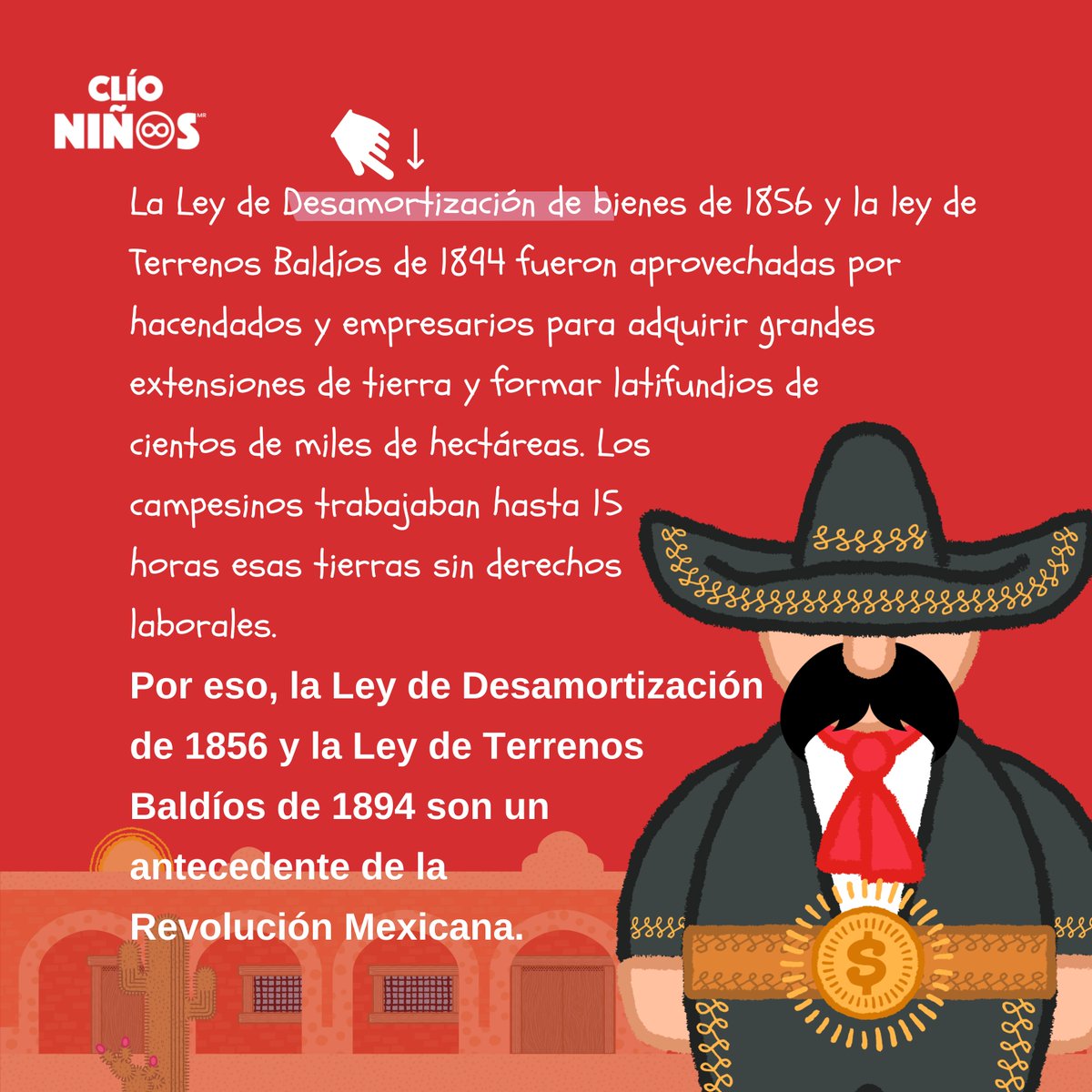 clioninos's tweet photo. ¿Por qué la Ley de Desamortización de bienes de 1856 y la ley de Terrenos Baldíos de 1894 son antecedentes de la #RevolucionMexicana? https://t.co/7og3VcGQGW