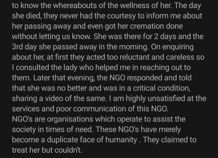 Bipashaaa_Basu's tweet photo. Trigger Alert❗ 
Sorry to learn NGO's exist but don't exist. 
@rakshamad I understand your concerns but I sincerely trusted you and hoped for her recovery. https://t.co/gH272rxbmq