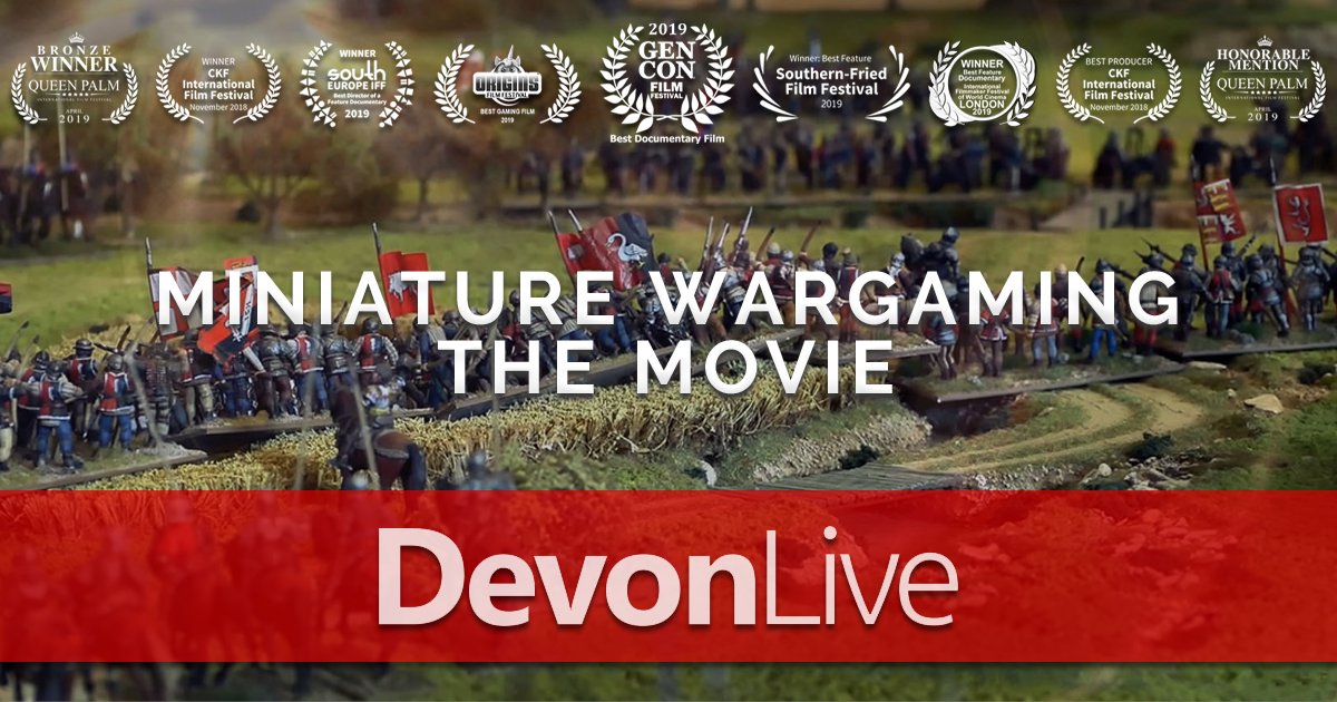 MiniWarTheMovie's tweet photo. DEVON LIVE NEWS ARTICLE
Director Joseph Piddington has had the pleasure of being interviewed by @DevonLiveNews about the UK release of Miniature Wargaming The Movie. The article covers the journey Devon-based-friends Matt and Adam take during the film.
https://t.co/8l3SrEDfR5 https://t.co/lkids2Kc4H