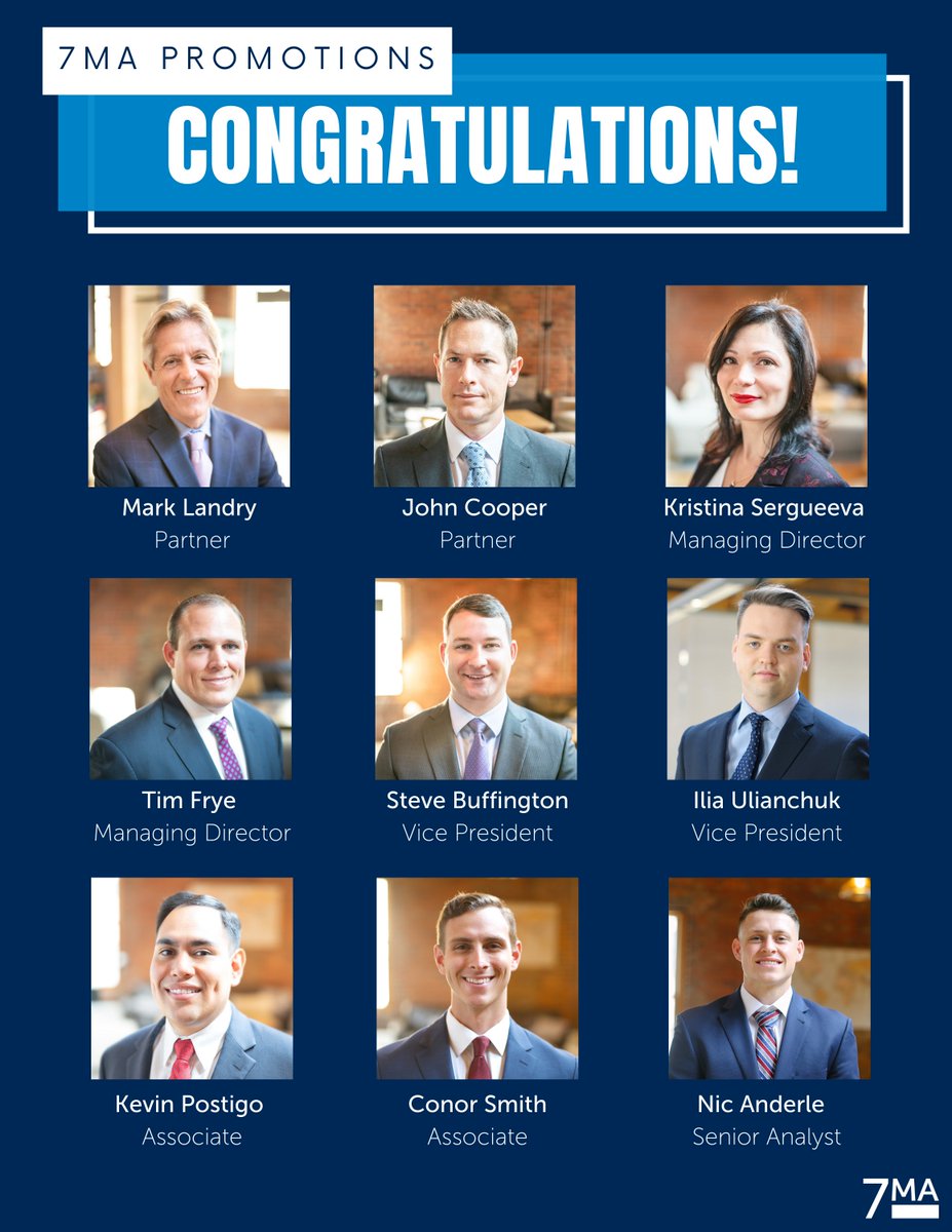 We wouldn't be able to get the job done without our team; they are our biggest asset. Each member is instrumental to the firm's success, and we are thrilled to announce the promotions of many hardworking team members! #career #congratulations #investmentbanking