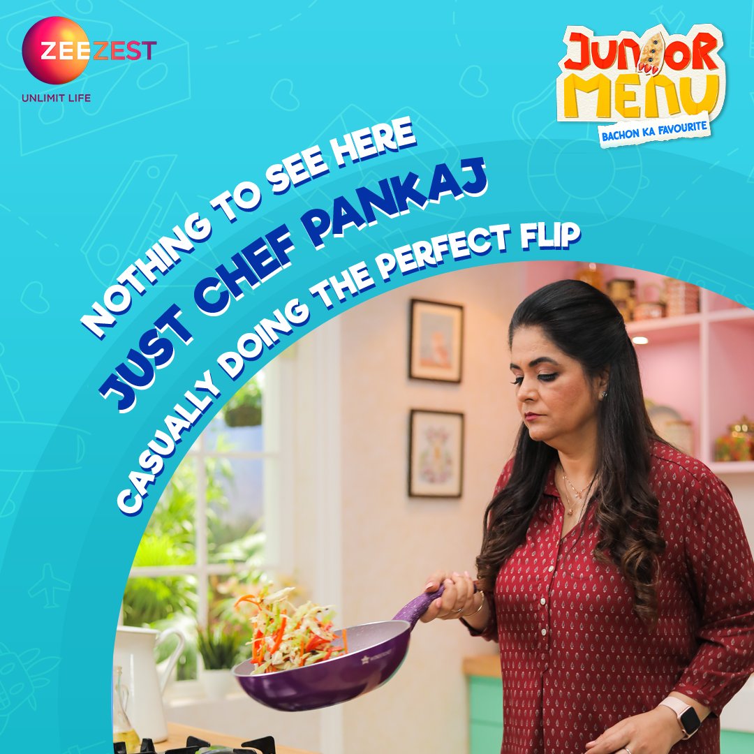 ZeeZest_'s tweet photo. She’s an expert for a reason 😎 
Watch her slay in the kitchen on Junior Menu, every Thursday and Friday at 1:30 pm only on Zee Zest.

@BhadouriaPankaj 

#JuniorMenu #BachonKaFavouite #ChefPankaj #ZeeZest #UnlimitLife #HealthyFoodForKids https://t.co/if2nzpQ2yH