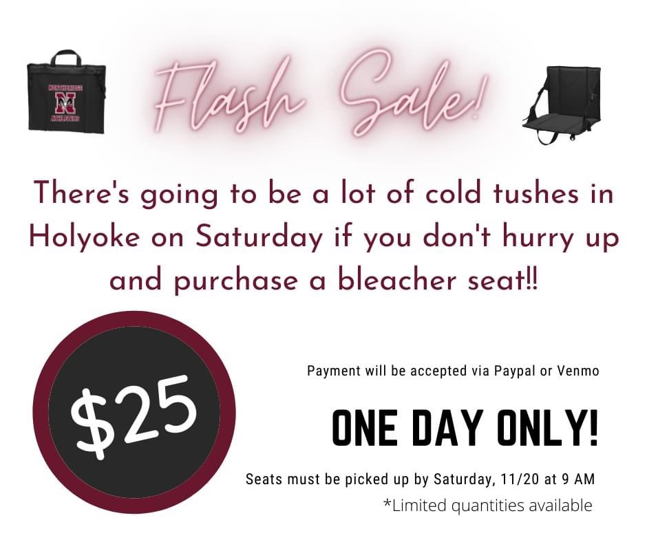 #FlashSale !! #OneDayOnly… Heading to <a href="/Since_1896/">Northbridge Football</a> Divisional Playoff Game in Holyoke on Saturday? Show your #RamPride and keep your tush warm at the same time! <a href="/NBRamsAthletics/">Northbridge Athletics</a> <a href="/MafiaRams/">Rams SuperFans</a> #Retweet