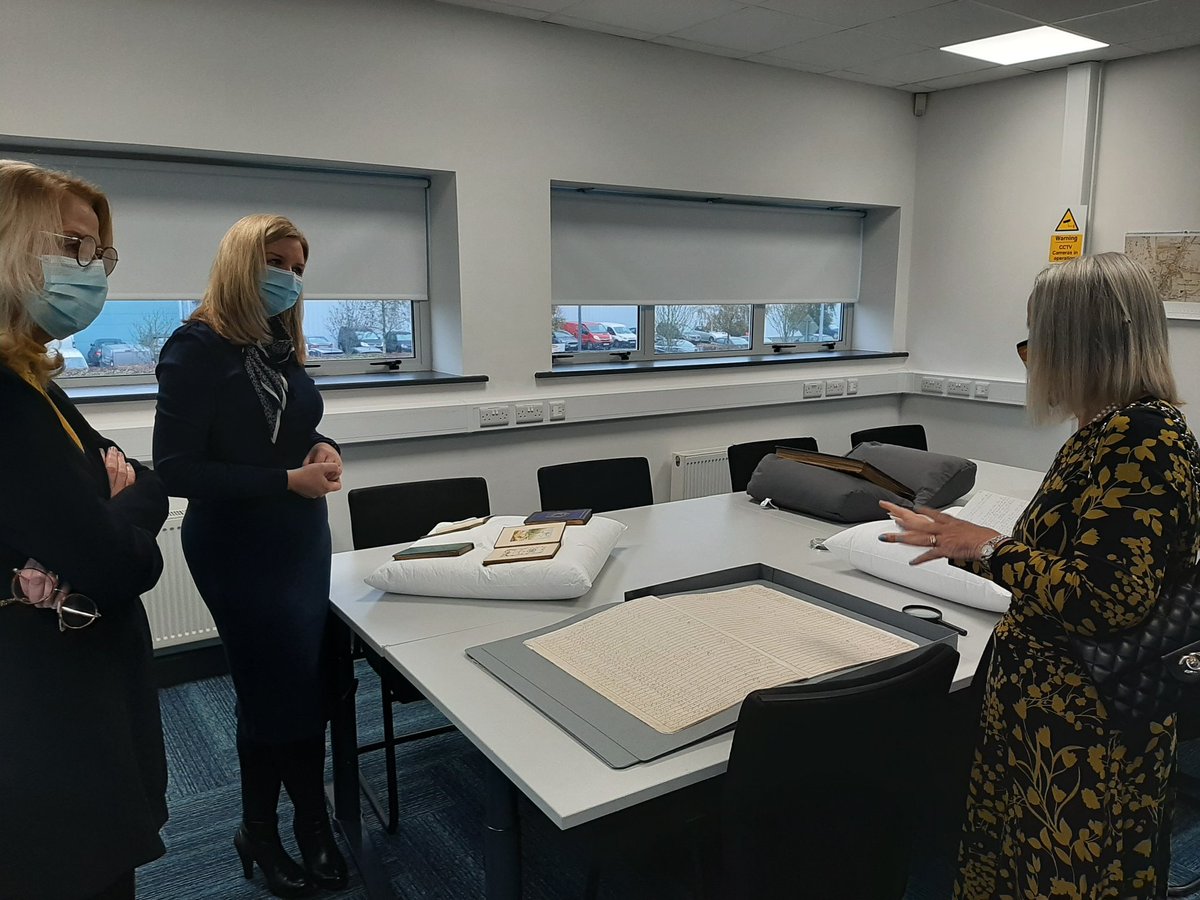 noonan_malcolm's tweet photo. Important documents including the Parsonstown/Birr poor law union register, conserved painstakingly by @paperworksliz and Mary Ward's beautiful books are here. Great credit to archivist @lisatshortall  @offalycoco and a huge voluntary effort. https://t.co/Rf2U7e4n5w