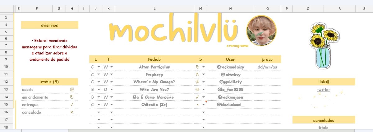 mochilvlu's tweet photo. Não canso de falar que o cronograma que o Gab fez pra mim é muito lindinho :( https://t.co/pnkDqzbo4V