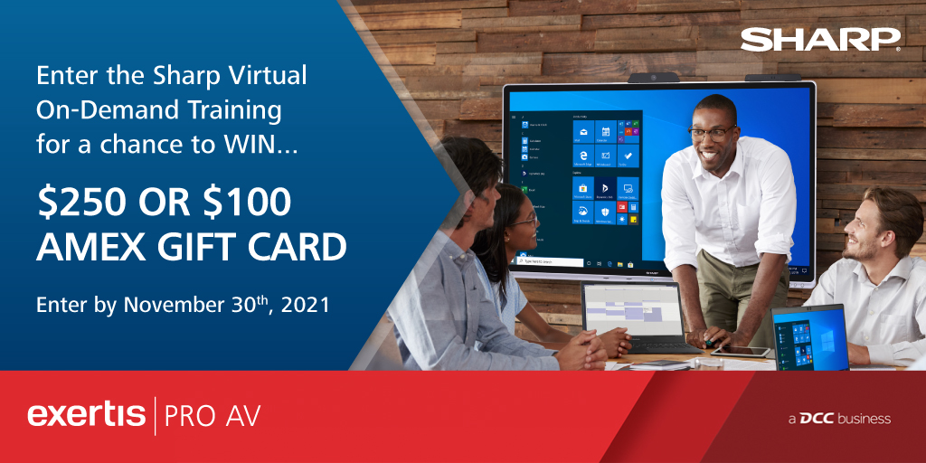 Enter the <a href="/Sharp_Business/">Laureano Antonioni</a> Virtual On-Demand Training by the end of November for a chance to WIN a $250 or $100 AMEX gift card.

1. Watch the 2 minute video
2. Submit your video quiz questions

Visit ow.ly/2xFy50GEHng to get started! US only.
#exertisproav