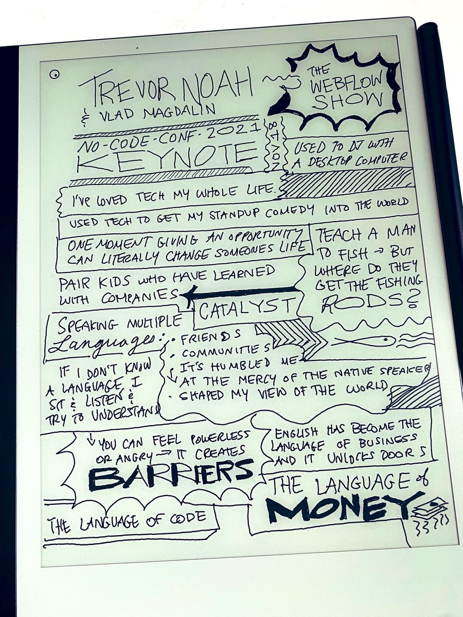 jessperate's tweet image. “There’s no failure without information. Take that information from the wreckage and use that towards what you will create.” - @trevornoah during an incredible conversation with @callmevlad at #NoCodeConf