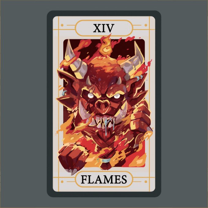 Kalegiro's tweet photo. Color comp for “Flames” from the Deck of Many
#dnd #deckofmany https://t.co/xD2TV0Gz0H