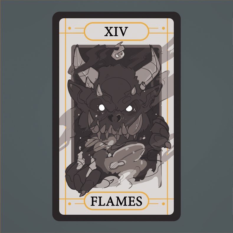 Kalegiro's tweet photo. Color comp for “Flames” from the Deck of Many
#dnd #deckofmany https://t.co/xD2TV0Gz0H