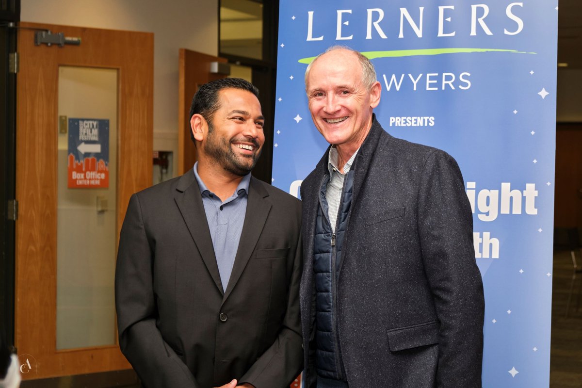 FCfilmfestival's tweet photo. President of the LondonEDC, Kapil Lakhotia, had stars in his eyes after chatting with Colm Feore at the Lerners Opening Night! 🤩

And we don't blame him - we were all starstruck by the remarkable talent and kindness of Colm!

#fcff2021 Kapil Lakhotia #filmfestival https://t.co/QOQlaXmB9h