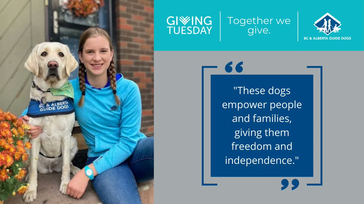 ABGuideDogs's tweet photo. “These dogs empower people and families, giving them freedom and independence. Sarah worked so hard making ornaments last year and was so excited to press that ‘donate now’ button on Giving Tuesday.” - Jennifer Scholten
#givingtuesdayca #albertaguidedogs #thankyouthursday https://t.co/ZzPlDtrIgi