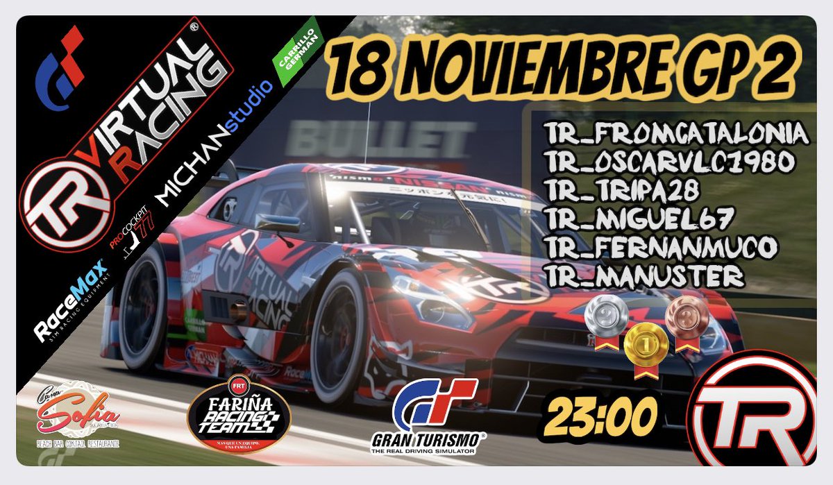 Titanium Red Virtual Racing (@trvirtualracing) on Twitter photo Los chicos siguen <a href="/TRVirtualRacing/">Titanium Red Virtual Racing</a> <a href="/arjones145/">Arjones</a> comienza campeonato @TopGasRacingCo1 y en @fariñas <a href="/TFromcatalonia/">TR_FROMCATALONIA</a> <a href="/TManuster/">manumonta70</a> <a href="/OscarJi96326338/">oscarvlc1980</a> <a href="/TTripa28/">TR_tripa28</a> y compañía a disputar la 2 jornada en sus 3 salas por nivel Los chicos siguen <a href="/TRVirtualRacing/">Titanium Red Virtual Racing</a> <a href="/arjones145/">Arjones</a> comienza campeonato @TopGasRacingCo1 y en @fariñas <a href="/TFromcatalonia/">TR_FROMCATALONIA</a> <a href="/TManuster/">manumonta70</a> <a href="/OscarJi96326338/">oscarvlc1980</a> <a href="/TTripa28/">TR_tripa28</a> y compañía a disputar la 2 jornada en sus 3 salas por nivel