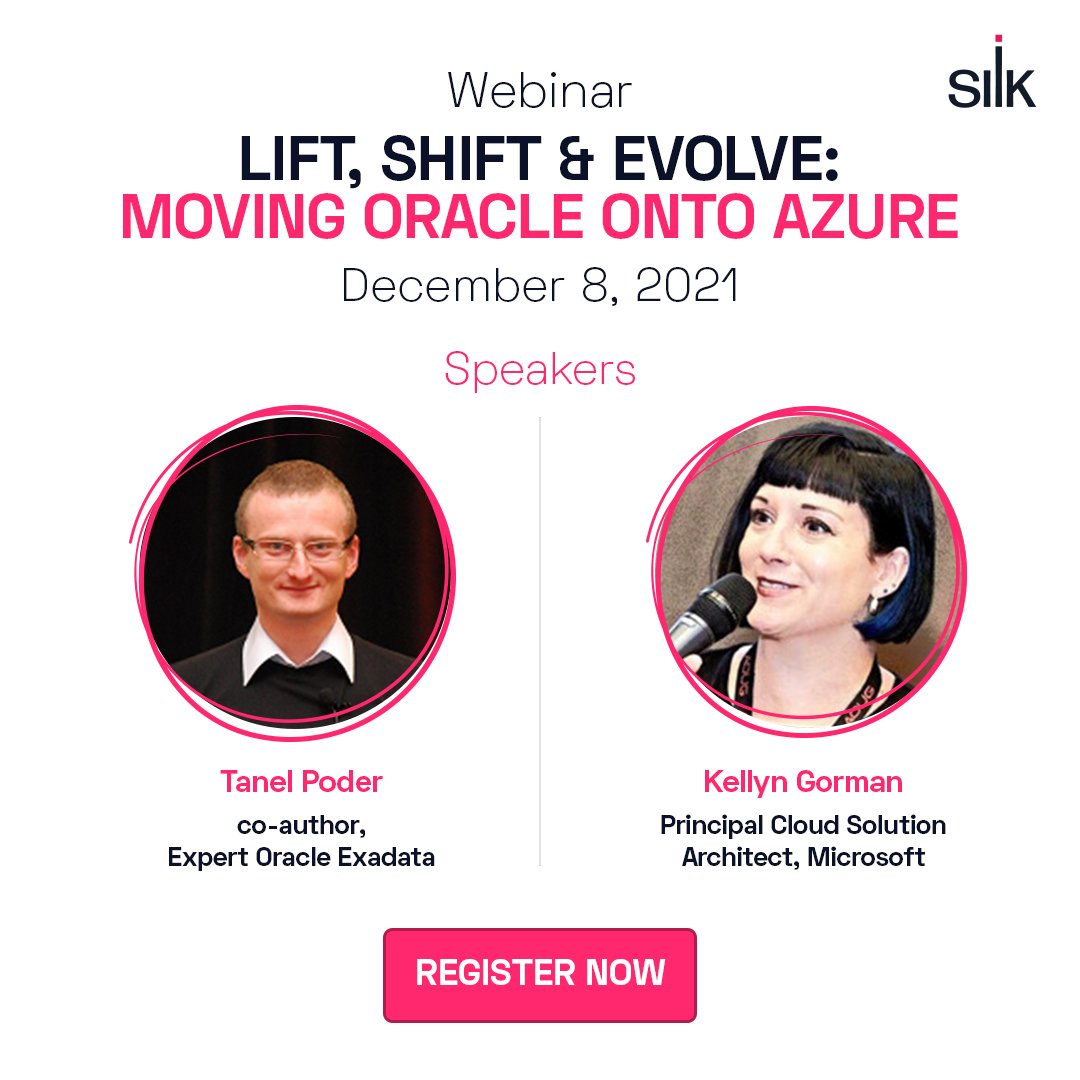 Storage_Boffin's tweet photo. This webinar dives into moving Oracle workloads to Azure. Learn from the experts: @DBAKevlar on #Oracle to #Azure, @TanelPoder on Oracle #performance. They will address Exadata, RAC, and much more! Register now to attend live on December 8th! https://t.co/7C6SV1KXWw https://t.co/HoS4gEXEQN