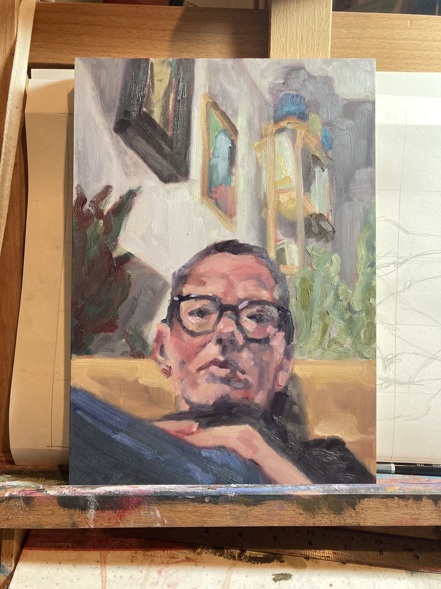 roshvarosha's tweet photo. Sofa Selfie - Oil on Wooden Panel

#selfportrait #sefie #portrait #sofaselfie #oilpainting #varosha https://t.co/A09Xn0u4mZ