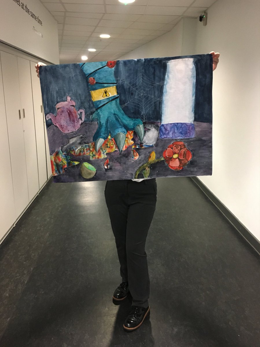BAartdepartment's tweet photo. Some Amazing final paintings from our Year 9 students! Here is a small selection of how our students have tackled Component 1 and the final pieces they have made in response! The Arts department are beyond proud @Bedford_Academy #bedford #bedfordacadmey #bedfordacadmeyart #btec https://t.co/9At86zHlLq